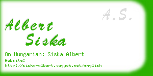 albert siska business card